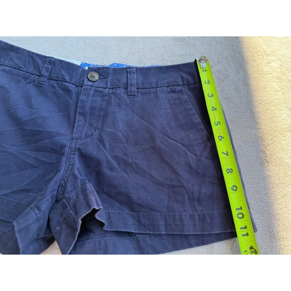 Merona Chino Shorts Women Size 4 Navy Blue Cotton Mid Rise Casual